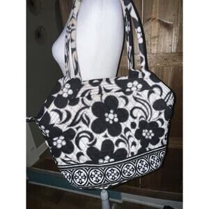 Vera Bradley Night and Day Quilted Floral Tote Bag Zip Cotton Soft Logo